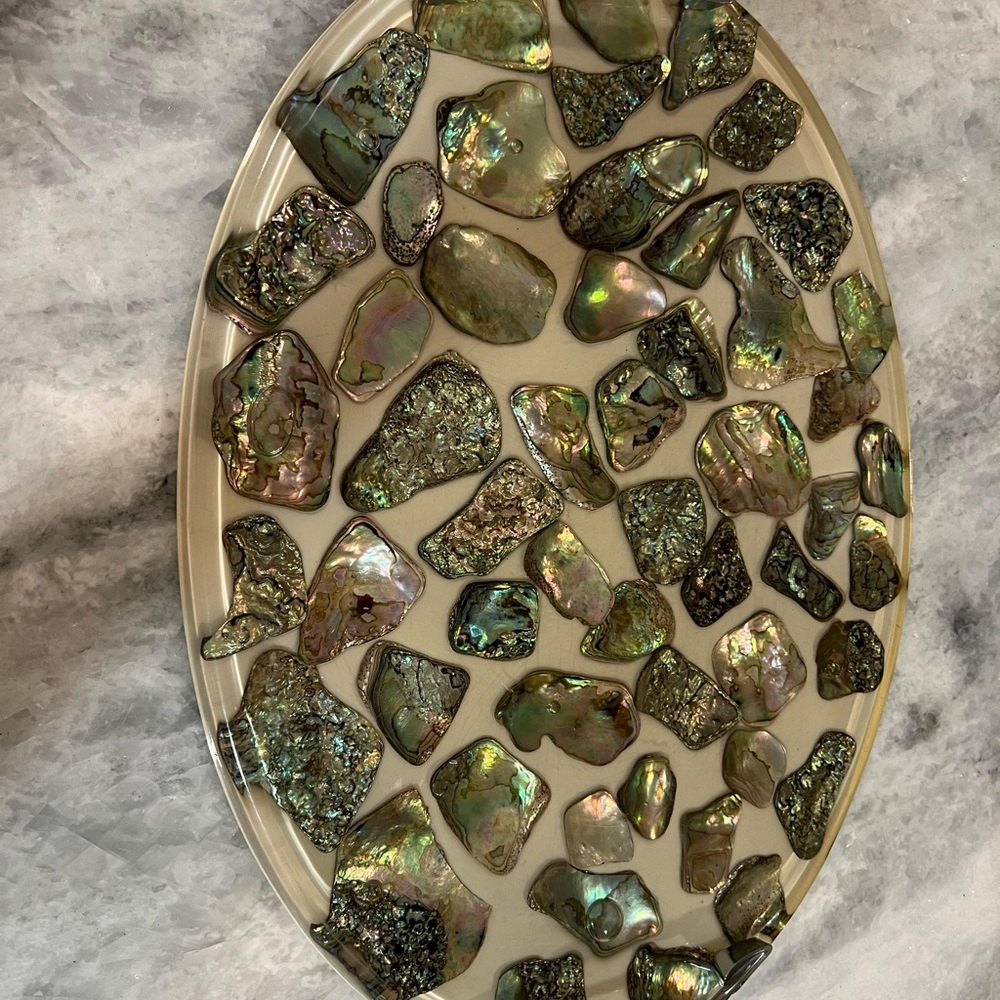 Large Vintage white abalone tray - Picture 8 of 9